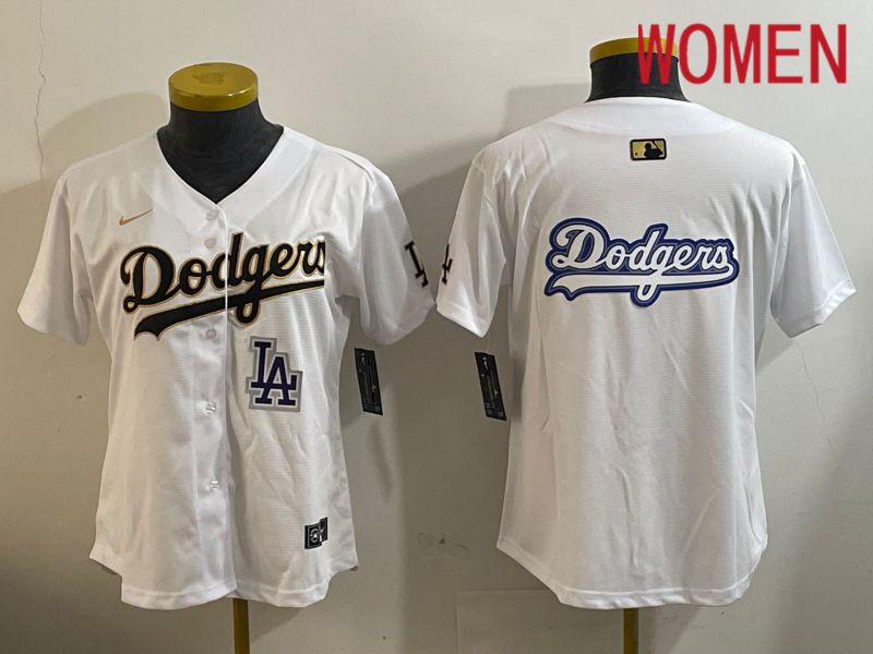 Women Los Angeles Dodgers Blank White Game 2024 Nike MLB Jersey style 12056->youth mlb jersey->Youth Jersey